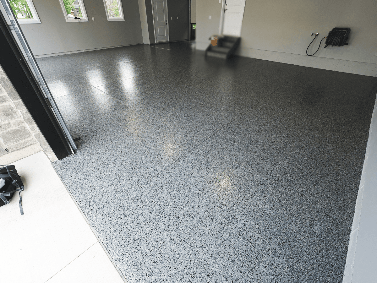 Close-up of professional epoxy coating detail in Windsor Ontario by Preferred Coating Solutions