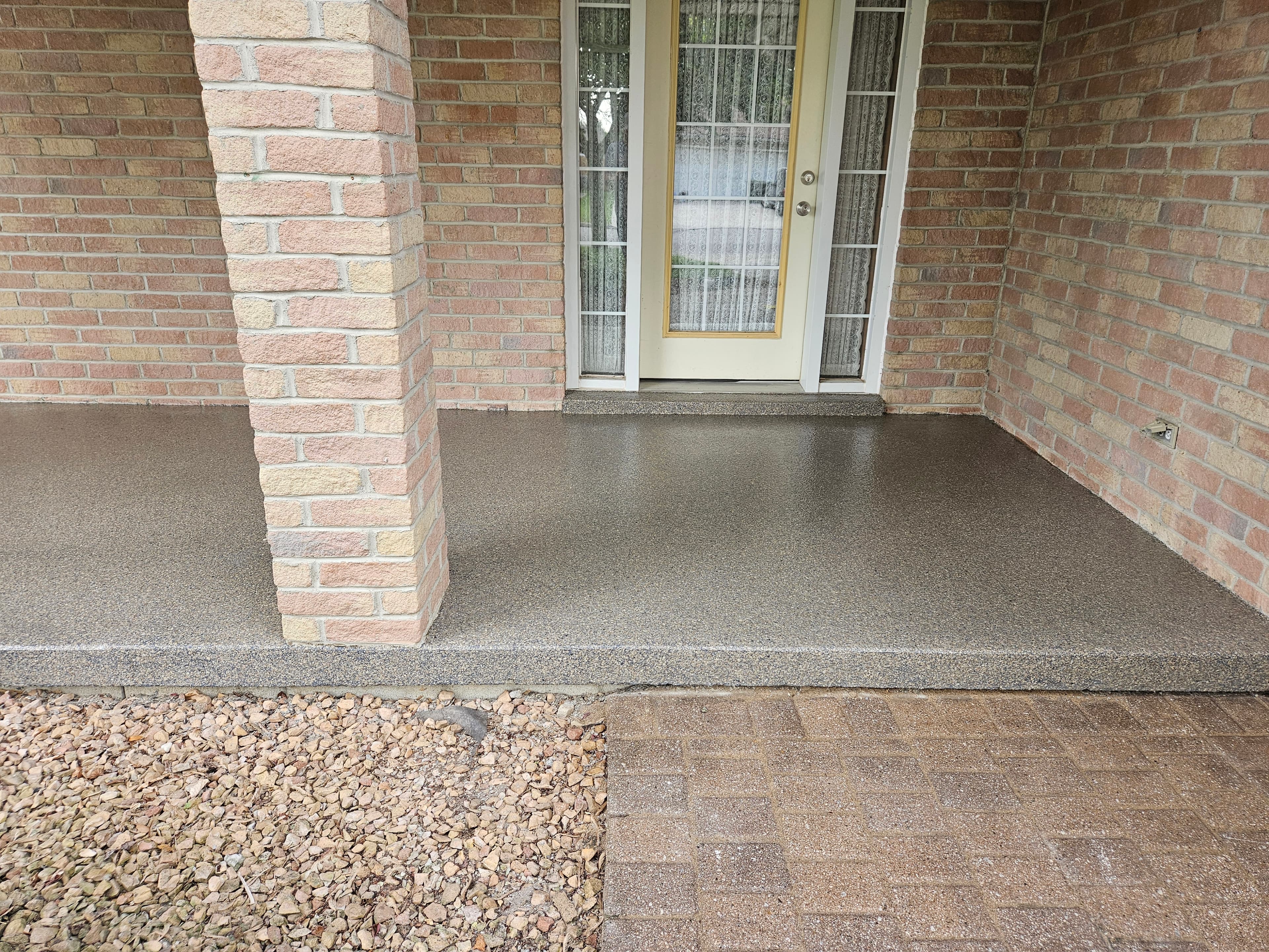 Decorative flake epoxy floor with high gloss finish in Windsor Ontario by Preferred Coating Solutions
